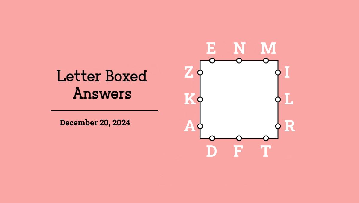 NYT Letter Boxed answers December 20, 2024