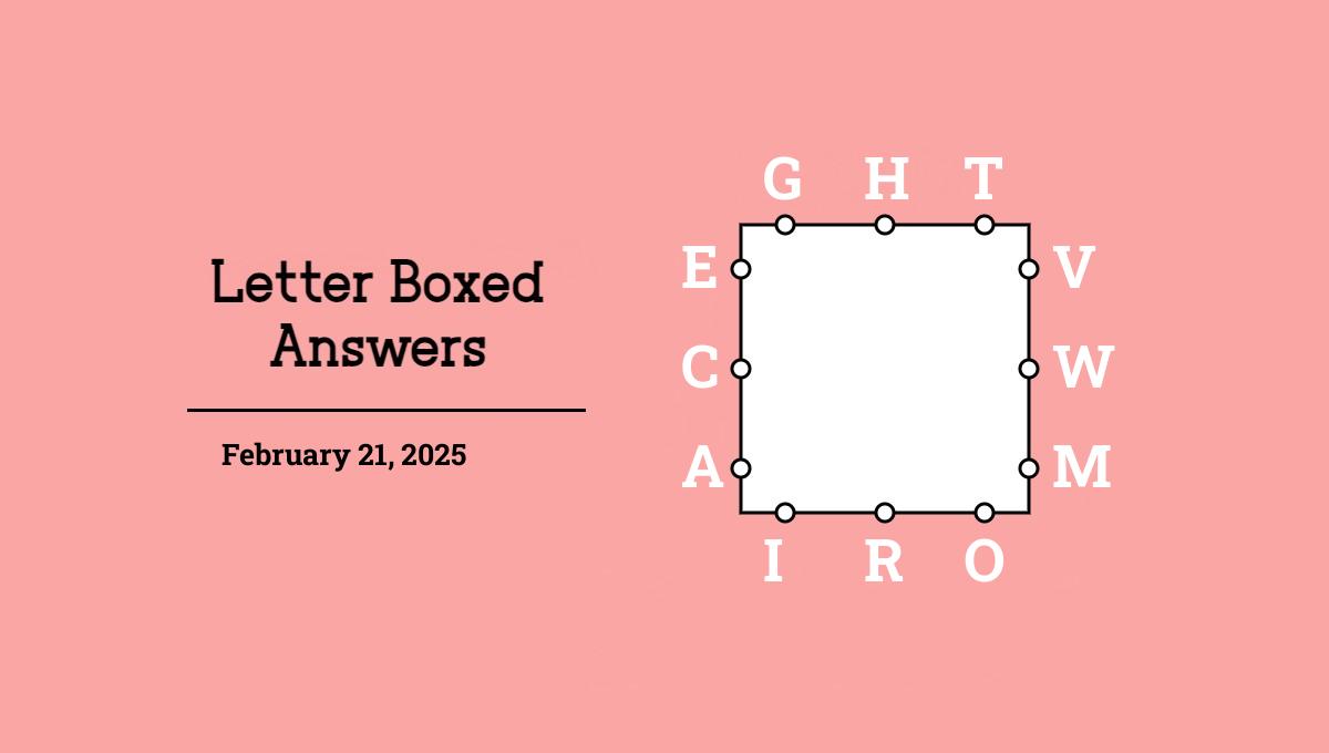 NYT Letter Boxed answers February 21, 2025